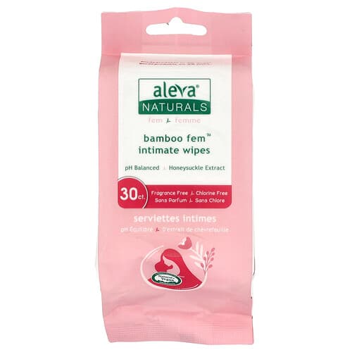 Aleva Naturals, Bamboo Fem™ Intimate Wipes, 30 Wipes