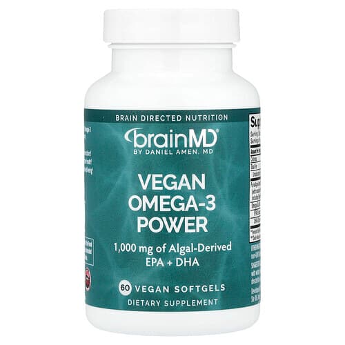 BrainMD, Vegan Omega-3 Power, 60 Vegan Softgels