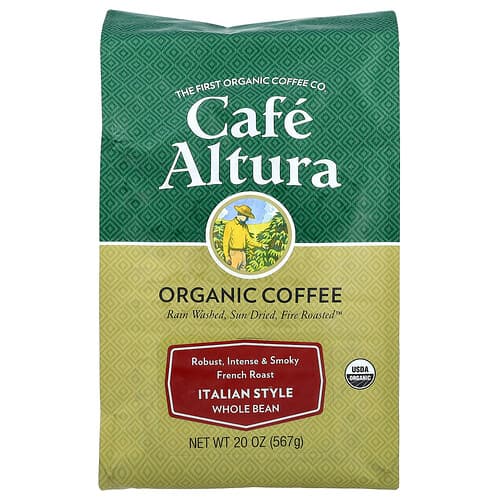 Cafe Altura, Organic Coffee, Italian Style, Whole Bean, French Roast, 20 oz (567 g)
