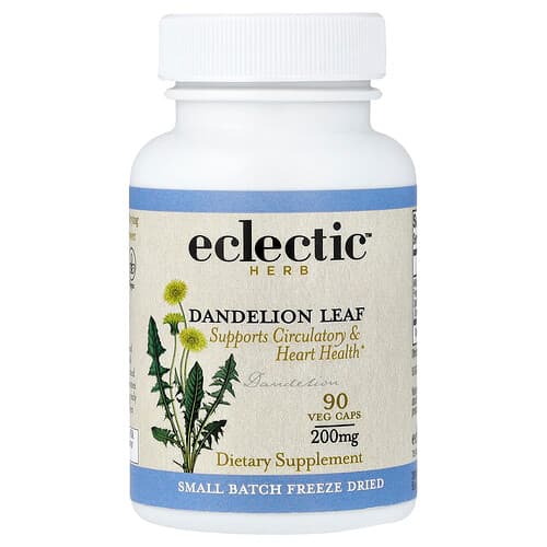 Eclectic Herb, Dandelion Leaf, Supports Circulatory & Heart Health, 200 mg, 90 Veg Caps