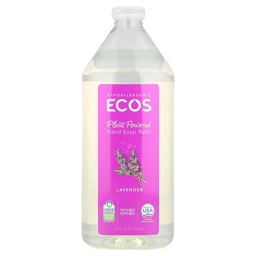 Ecos, Ecos®, Plant Powered Hand Soap Refill, Lavender, 32 fl oz (946 ml)