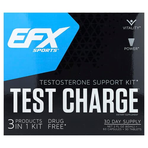 EFX Sports, Test Charge, Testosterone Support Kit, 1 Kit