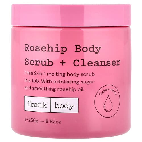frank body, Rosehip Body Scrub + Cleanser, 8.82 oz (250 g)