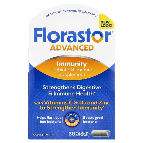 Florastor, Advanced Immunity, 30 Vegetarian Capsules