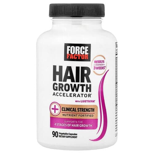 Force Factor, Hair Growth Accelerator with Lustriva®, 90 Vegetable Capsules