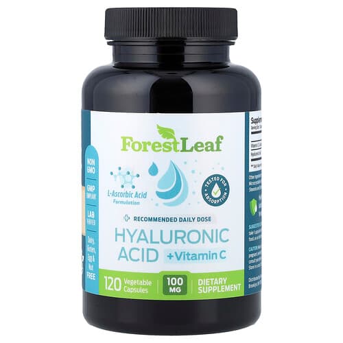 Forest Leaf, Hyaluronic Acid + Vitamin C, 120 Vegetable Capsules