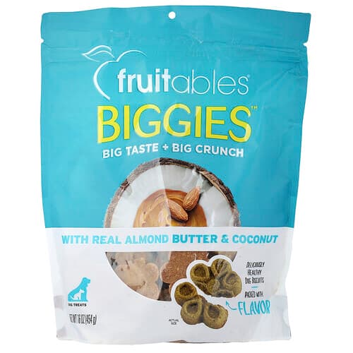 Fruitables, Biggies™, Dog Treats, Almond Butter & Coconut, 16 oz (454 g)