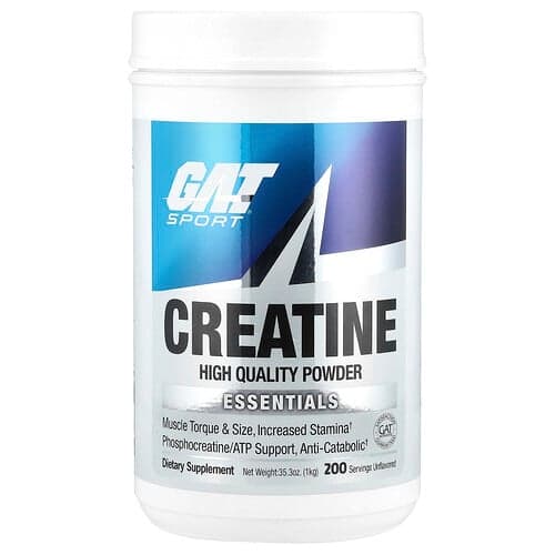 GAT, Sport, Essentials, Creatine Powder, Unflavored, 35.3 oz (1 kg)