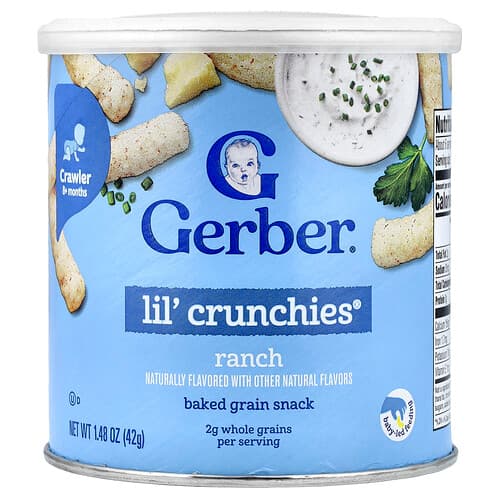 Gerber, Lil' Crunchies®, Baked Grain Snack, 8+ Months, Ranch, 1.48 oz (42 g)