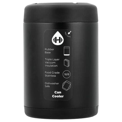 HydroJug, Standard Can Cooler, Black, 12 oz
