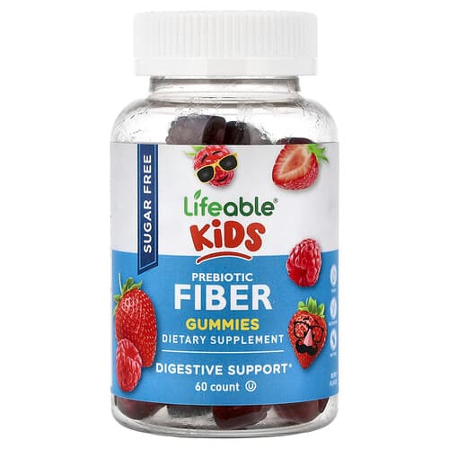 Lifeable, Kids, Prebiotic Fiber Gummies, Berry, 60 Gummies