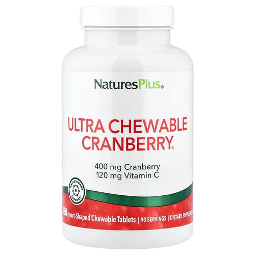 NaturesPlus, Ultra Chewable Cranberry®, 180 Heart-Shaped Chewables Tablets