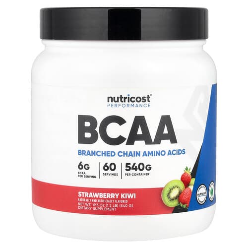 Nutricost, Performance, BCAA, Strawberry Kiwi, 1.2 lb (540 g)