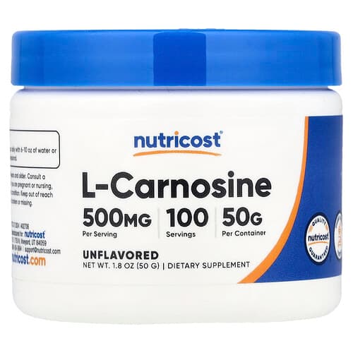 Nutricost, L-Carnosine, Unflavored, 1.8 oz (50 g)