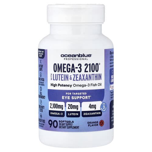 OceanBlue, Omega-3 2100® with Lutein & Zeaxanthin, Orange, 90 Softgels
