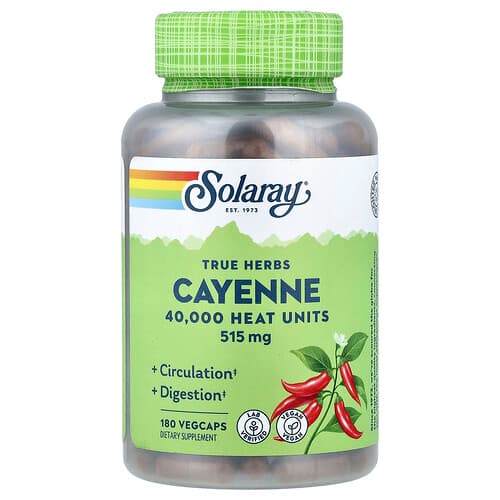 Solaray, True Herbs, Cayenne, 515 mg, 180 VegCaps