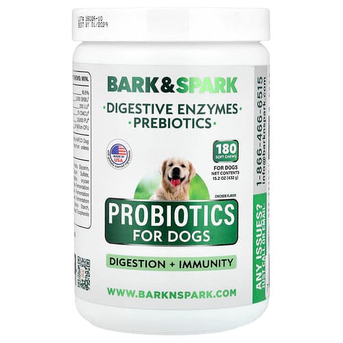 Bark&Spark, Probiotics For Dogs, Chicken, 180 Soft Chews, 15.2 oz (432 g)