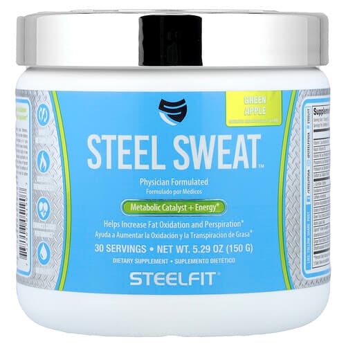 SteelFit, Steel Sweat ™, Metabolic Catalyst + Energy, Green Apple, 5.29 oz (150 g)