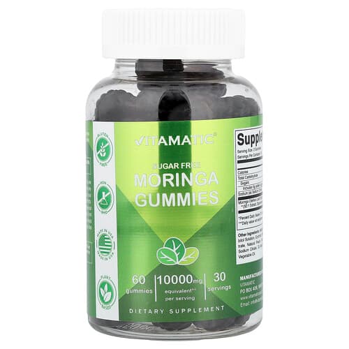 Vitamatic, Moringa Gummies, Sugar Free, 60 Gummies (5,000 mg per Gummy)