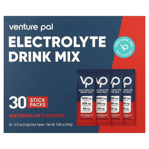 Venture Pal, Electrolyte Drink Mix, Watermelon, 30 Stick Packs, 0.17 oz (4.8 g) Each