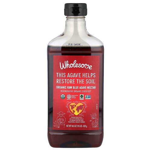 Wholesome Sweeteners, Organic Raw Blue Agave Nectar, 18.5 oz (525 g)