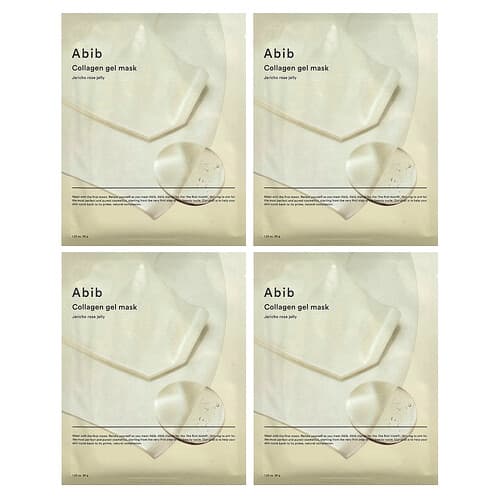 Abib, Collagen Gel Beauty Mask, Jericho Rose Jelly, 4 Sheets, 1.23 oz (35 g) Each
