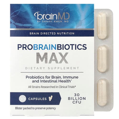 BrainMD, Probrainbiotics Max, 30 Capsules