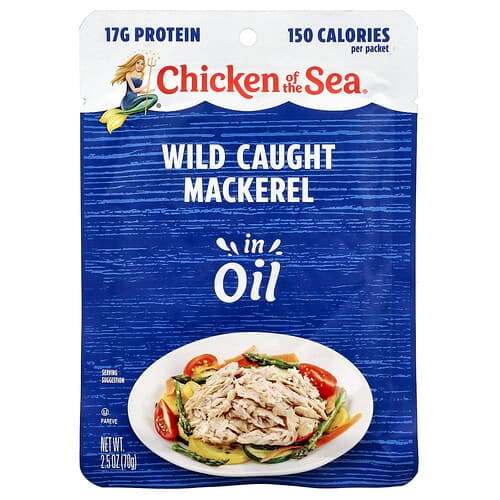 Chicken of the Sea, Wild Caught Mackerel in Oil, 2.5 oz (70 g)