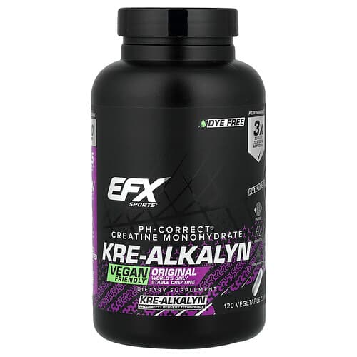EFX Sports, Kre-Alkalyn®, 120 Vegetable Capsules (750 mg per Capsule)