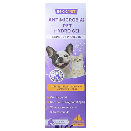 HICC Pet, Antimicrobial Pet Hydro Gel, For Dogs & Cats, 3.4 fl oz (100 ml)