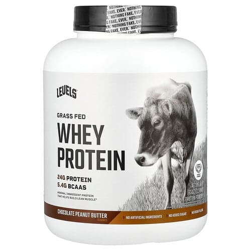 Levels, Grass Fed Whey Protein Powder, Chocolate Peanut Butter, 5 lb (2.27 kg)