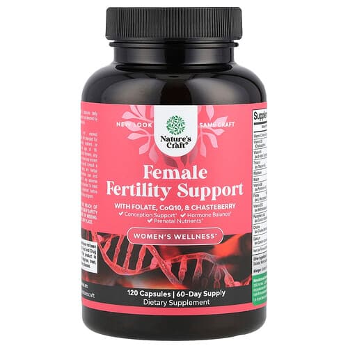Nature's Craft, Women's Wellness, Female Fertility Support With Folate, CoQ10, & Chasteberry, 120 Capsules