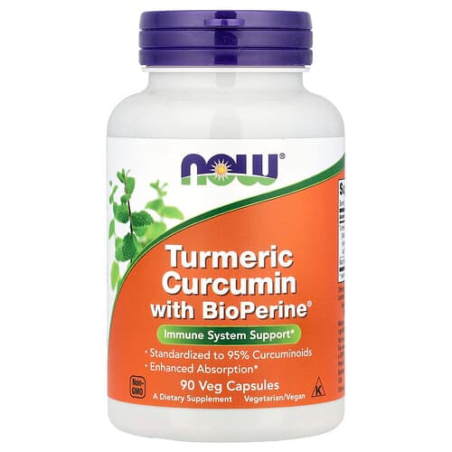 NOW Foods, Turmeric Curcumin with BioPerine®, 90 Veg Capsules
