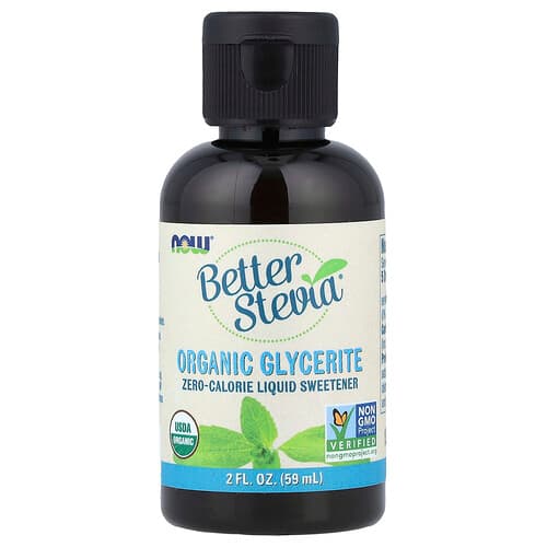 NOW Foods, Better Stevia®, Zero-Calorie Liquid Sweetener, Organic Glycerite, 2 fl oz (59 ml)