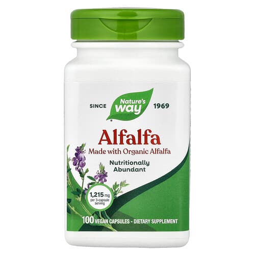 Nature's Way, Alfalfa, 100 Vegan Capsules (405 mg per Capsule)