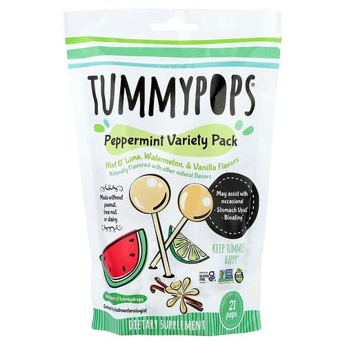 Tummydrops, Tummypops®, Peppermint Variety Pack, 21 Pops