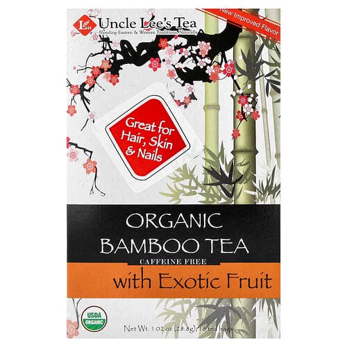 Uncle Lee's Tea, Organic Bamboo Tea With Exotic Fruit, Caffeine Free, 18 Tea Bags, 1.02 oz (28.8 g)