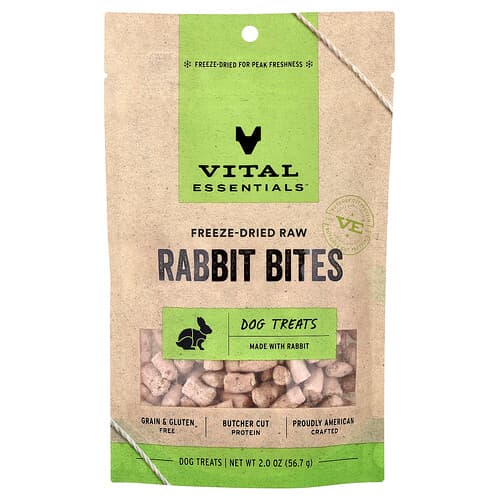 Vital Essentials, Freeze-Dried Raw Rabbit Bites, Dog Treats, 2 oz (56.7 g)